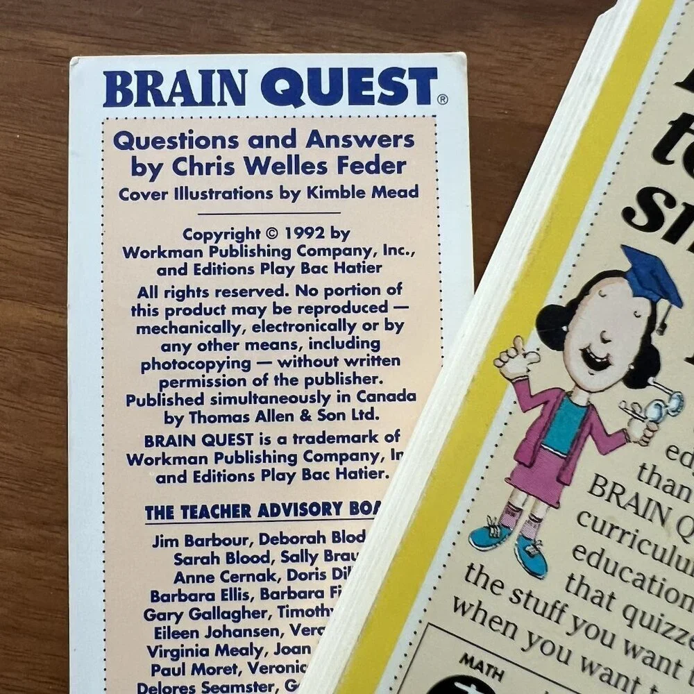 Brain Quest Learn Q & A Multi Sub Grade 3 Ages 8-9 Quiz Deck Vintage 1st Ed 1992 - Picture 4 of 8